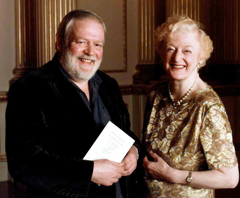 Michael Longley with Valerie Eliot, on winning the T. S. Eliot Prize 2000.