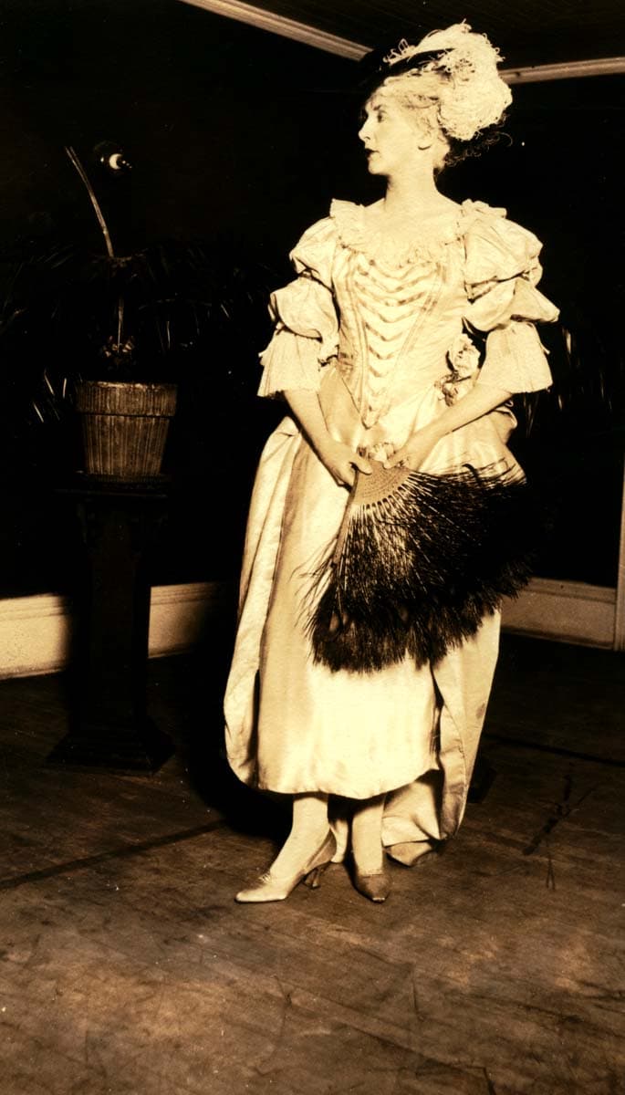 Hale performing in a play at Milwaukee-Downer College, ca. 1921–9.