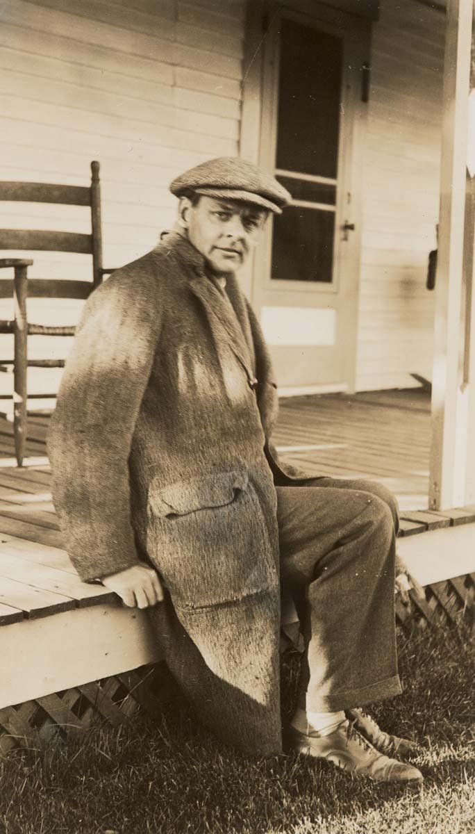 Eliot sitting on the porch of Mountain View House in Randolph, N.H., June 1933.