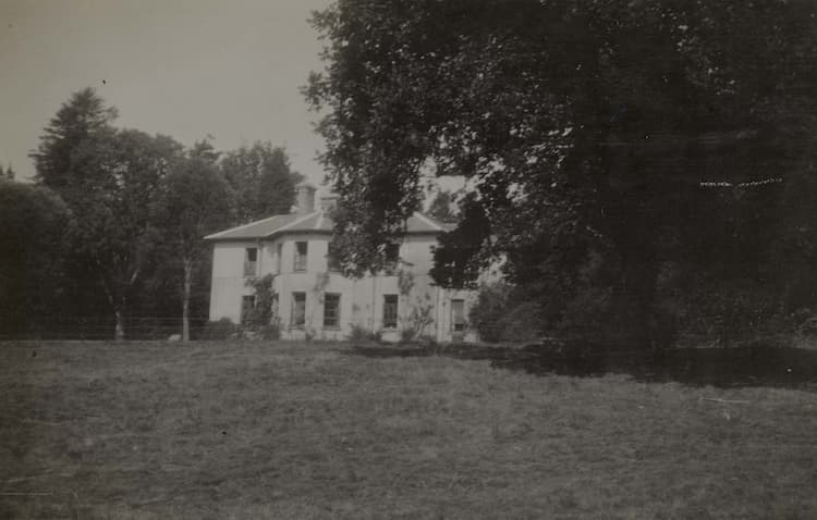 ‘The Fabers have what I heard Geoffrey describe as a “nice little house” and sixty acres or so – five servants, trout stream, large gardens, bathing pool, tennis court, croquet lawn. G. is as much the country squire as possible.’ (2 September 1933); TyGlyn Aeron house, near Lampeter in Wales, the Faber's country home, September 1933.