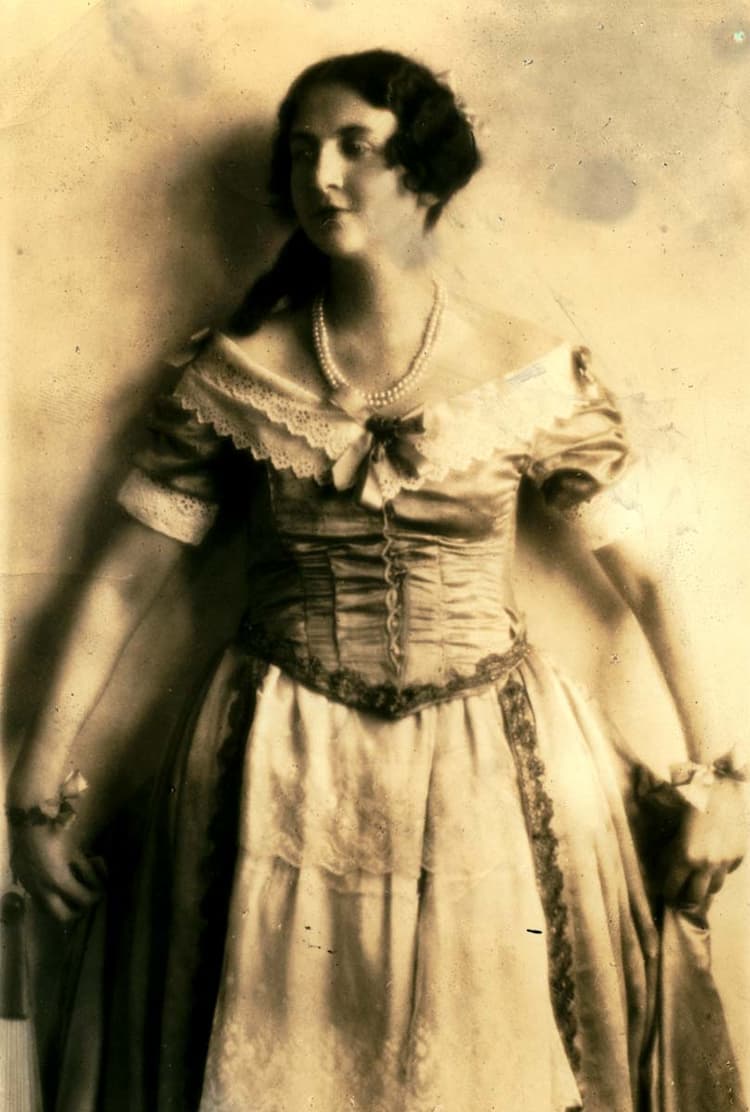 Hale in costume, photographed for Woman's Sunday ca. 1910s–20s.