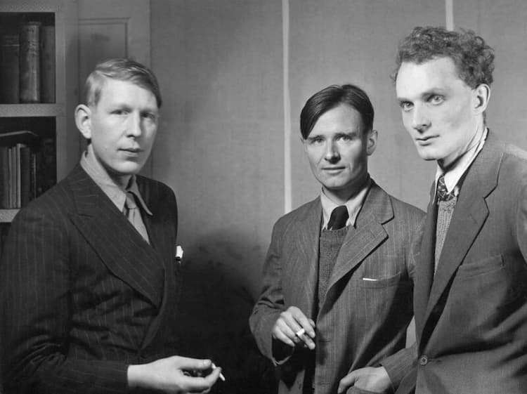 W. H. Auden; Christopher Isherwood; Stephen Spender by Howard Coster, 1937.