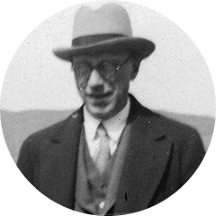 ‘Tomorrow night we leave for Scotland – Morley, Donald Brace and myself meet George Blake in Glasgow and motor to Inverness – then to John o’Groats and back, and return by train from Glasgow on Sunday night.’ (24 April 1935); T. S. Eliot, Frank Morley and Donald Brace on a motoring trip in Scotland in 1935.